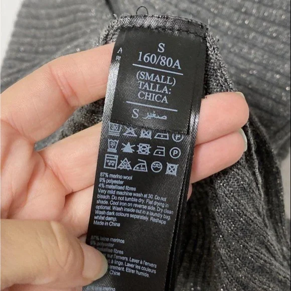 NWT All Saints Gray Ribbed Knit Sweater Dress Size S - Picture 8 of 9